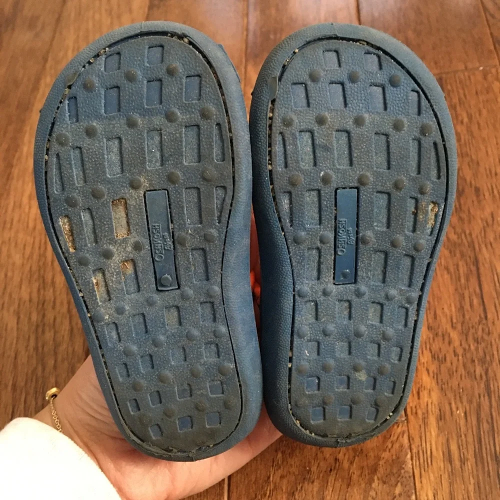 Oshkosh B’gosh Bright Blue Aqua Orange Toddler Water Shoes Sandals Size 5 - Picture 8 of 9